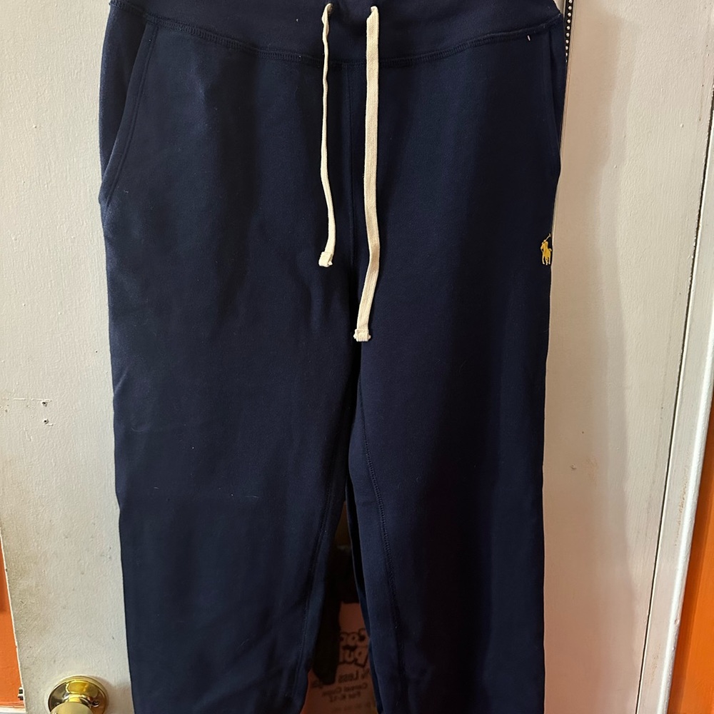 Ralph Lauren Navy Sweatpants with White Drawstring